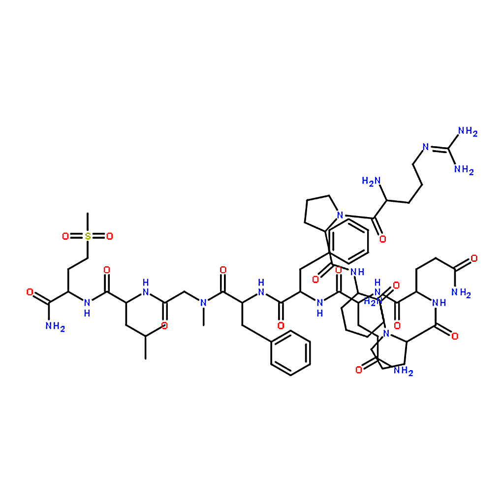 RHAWN [Sar9，Met(O2)11]-Substance P，Arg-Pro-Lys-Pro-Gln-Gln-Phe-Phe-Sar-Leu-Met[O2]-NH2