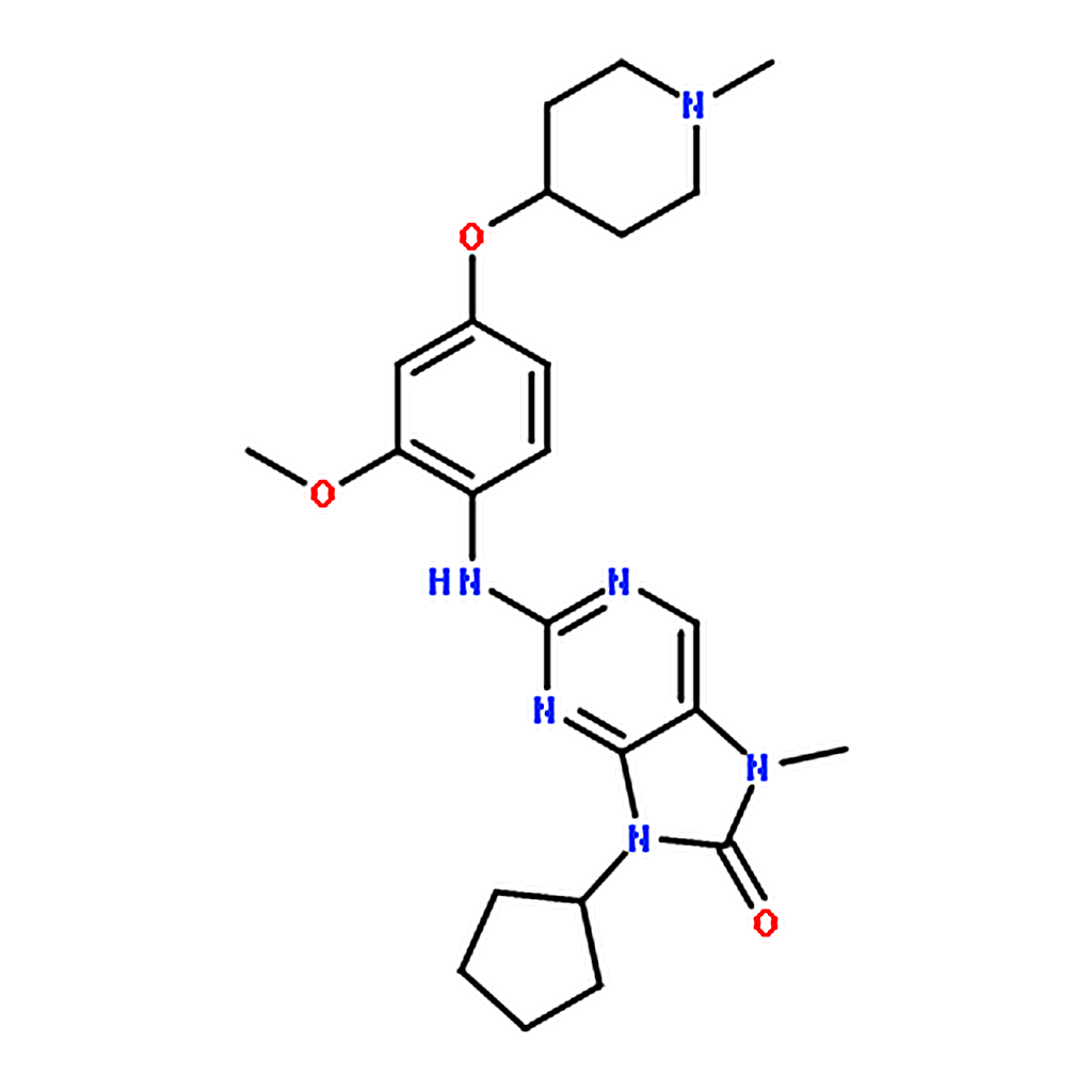 RHAWN 9-cyclopentyl-2-[2-methoxy-4-(1-methylpiperidin-4-yl)oxyanilino]-7-methylpurin-8-one