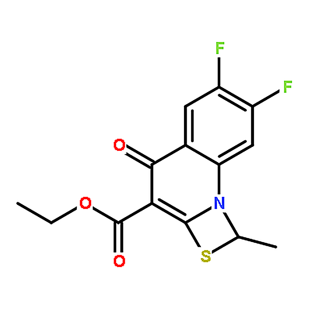 RHAWN Ethyl 6,7-difluoro-1-methyl-4-oxo-1,4-dihydro-[1,3]thiazeto[3,2-a]quinoline-3-carboxylate