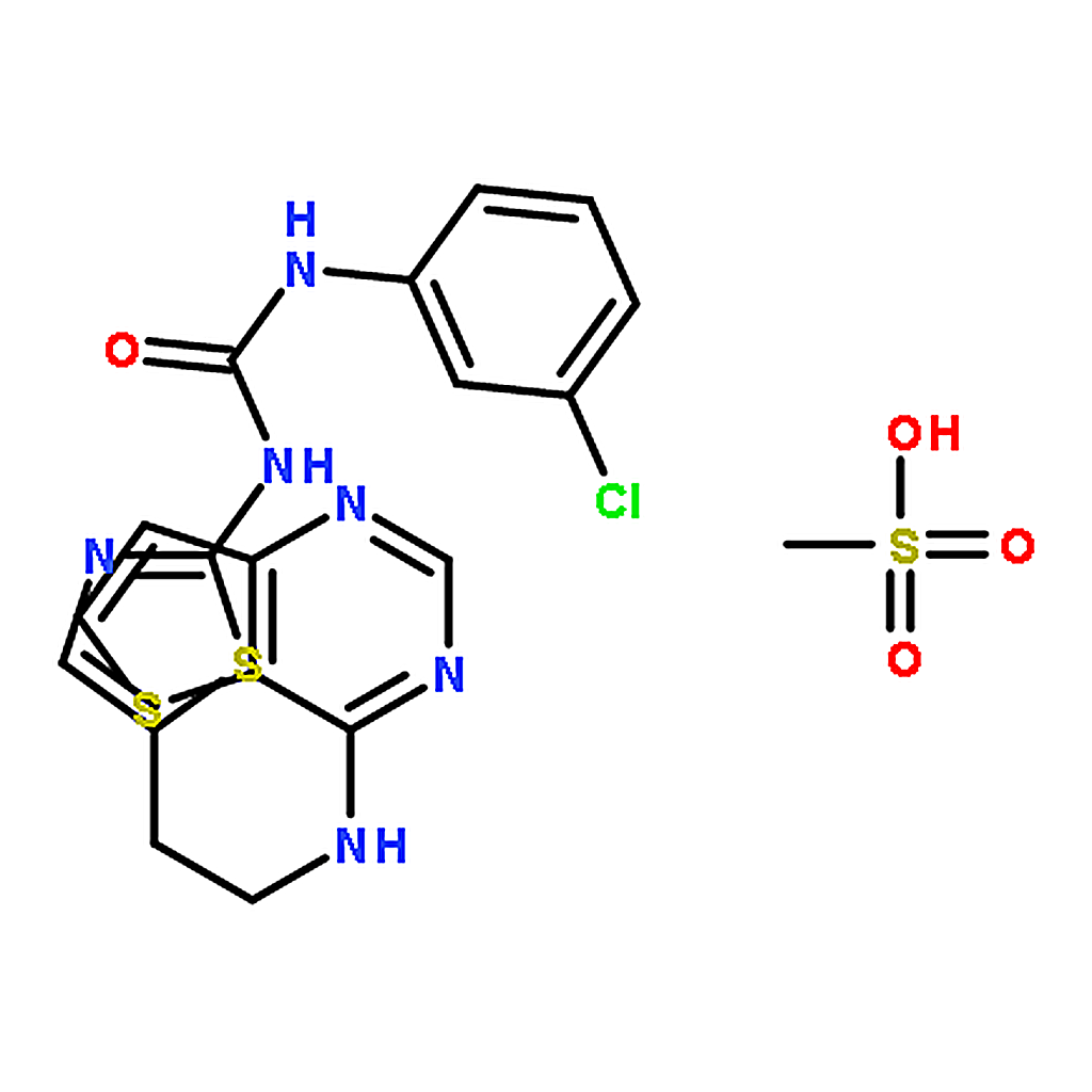 RHAWN N-(3-Chlorophenyl)-N'-[5-[2-(thieno[3,2-d]pyrimidin-4-ylamino)ethyl]-2-thiazolyl]urea methan