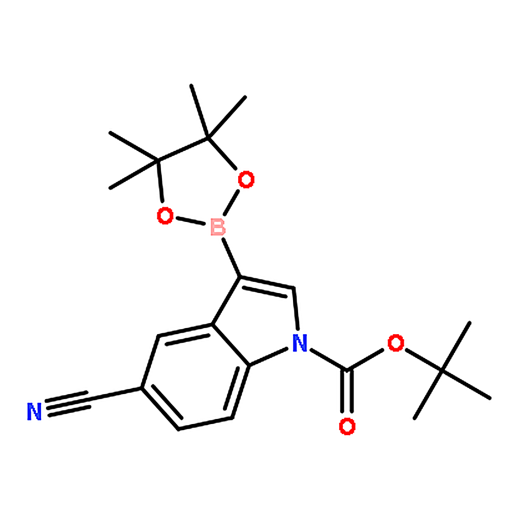 RHAWN tert-Butyl 5-cyano-3-(4,4,5,5-tetramethyl-1,3,2-dioxaborolan-2-yl)-1H-indole-1-carboxylate
