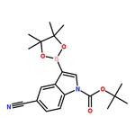 RHAWN tert-Butyl 5-cyano-3-(4,4,5,5-tetramethyl-1,3,2-dioxaborolan-2-yl)-1H-indole-1-carboxylate