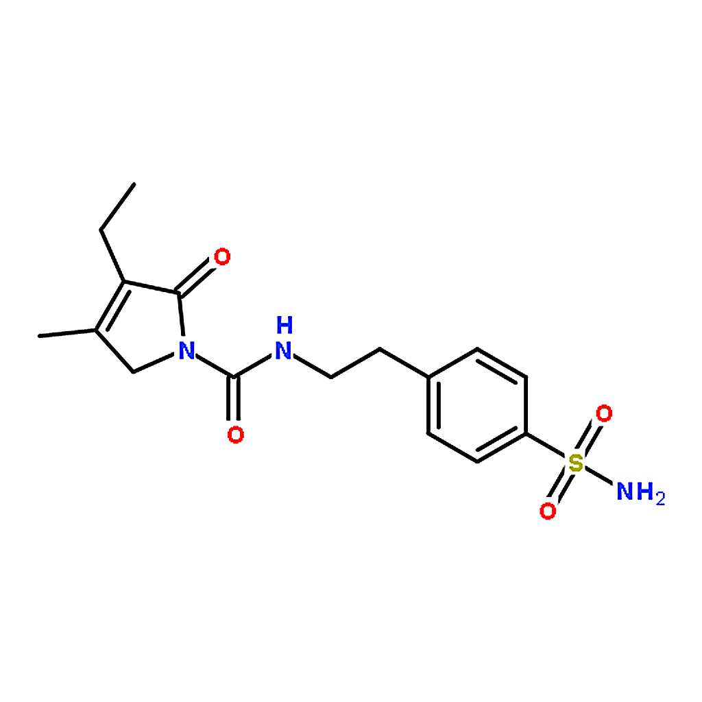 RHAWN 4-[2-[(3-Ethyl-4-methyl-2-oxo-3-pyrrolin-1-yl)carboxamido]ethyl]benzenesulfonamide