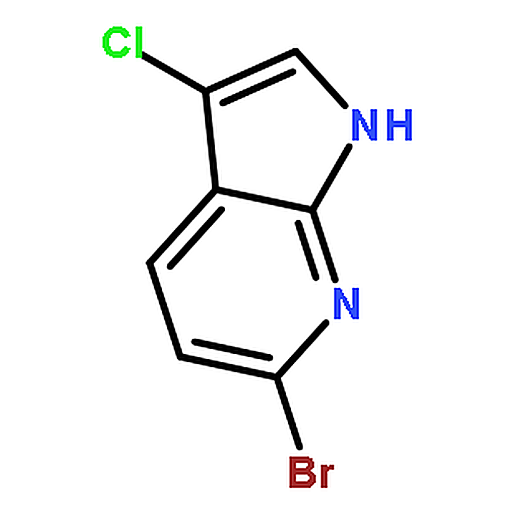 RHAWN 6-Bromo-3-chloro-1H-pyrrolo[2,3-b]pyridine