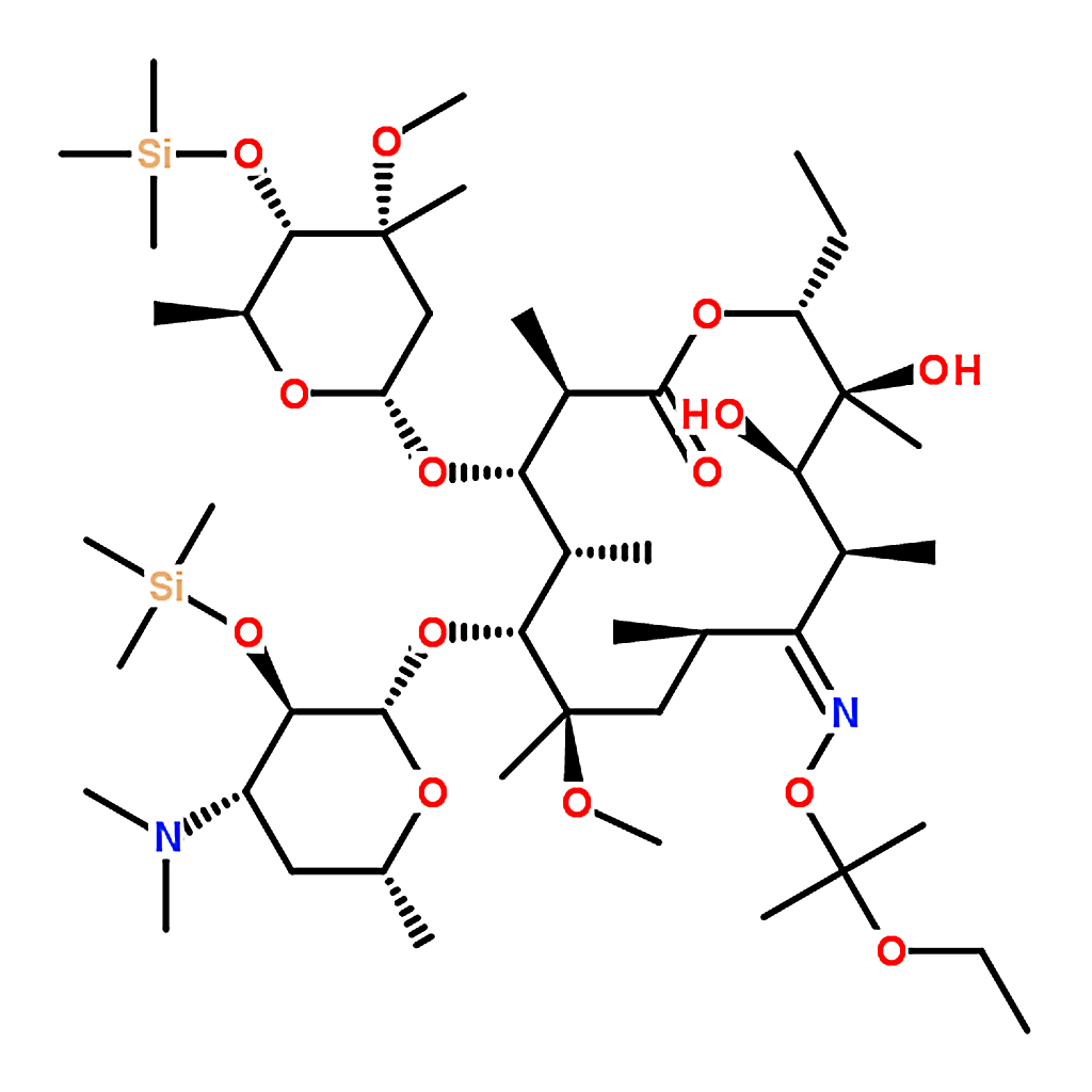 RHAWN 6-O-Methyl-2'，4''-bis-O-(trimethylsilyl)-9-[O-(1-ethoxy-1-methylethyl)oxime]-Erythromycin