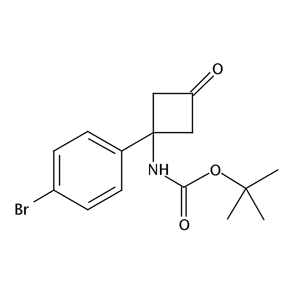 RHAWN tert-Butyl N-[1-(4-bromophenyl)-3-oxocyclobutyl]carbamate