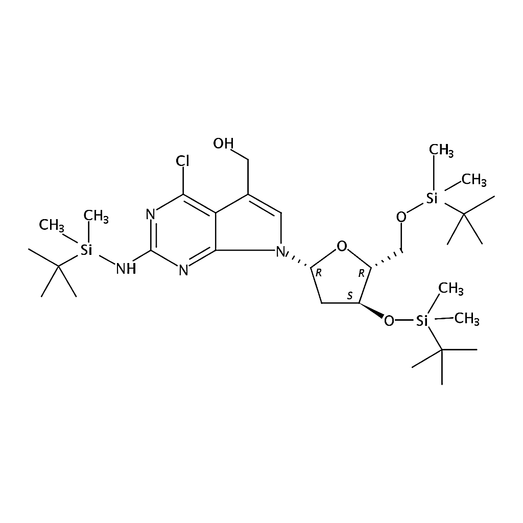 RHAWN 7H-Pyrrolo[2，3-d]pyrimidine-5-methanol， 4-chloro-7-[2-deoxy-3，5-bis-O-[(1，1-dimethylethyl)di