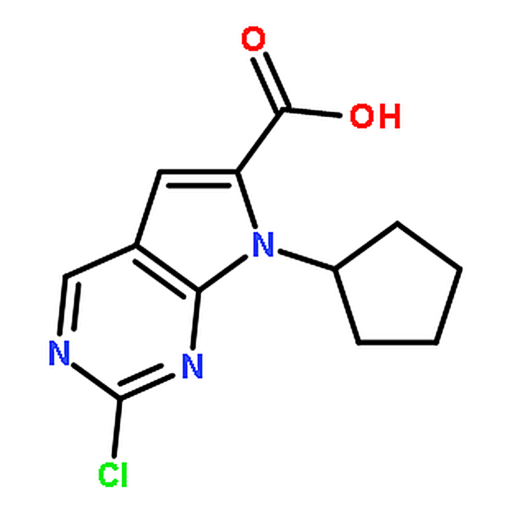 RHAWN 2-Chloro-7-cyclopentyl-7H-pyrrolo[2,3-d]pyrimidine-6-carboxylic acid