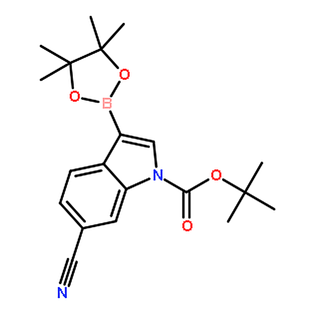 RHAWN tert-Butyl 6-cyano-3-(4,4,5,5-tetramethyl-1,3,2-dioxaborolan-2-yl)-1H-indole-1-carboxylate