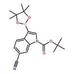 RHAWN tert-Butyl 6-cyano-3-(4,4,5,5-tetramethyl-1,3,2-dioxaborolan-2-yl)-1H-indole-1-carboxylate