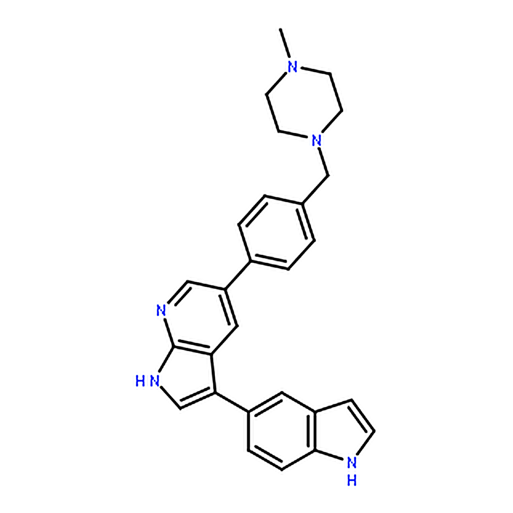 RHAWN 3-(1H-Indol-5-yl)-5-(4-((4-methylpiperazin-1-yl)methyl)phenyl)-1H-pyrrolo[2,3-b]pyridine