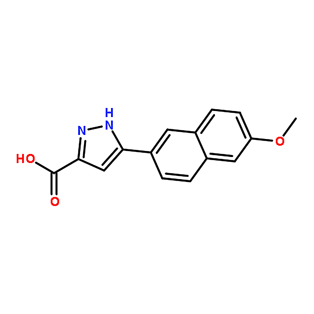 RHAWN 5-(6-Methoxynaphthalen-2-yl)-1H-pyrazole-3-carboxylic acid