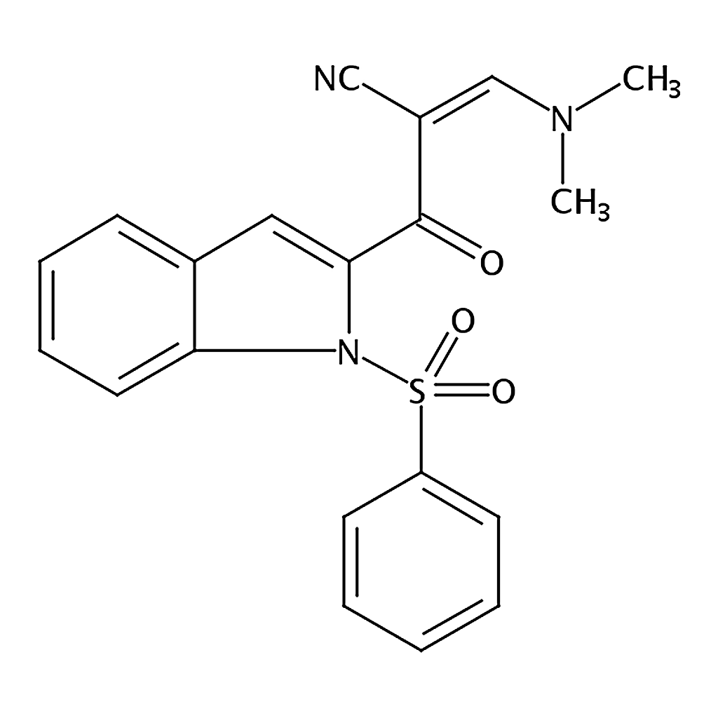 RHAWN 3-(Dimethylamino)-2-(1-(phenylsulfonyl)-1H-indole-2-carbonyl)acrylonitrile