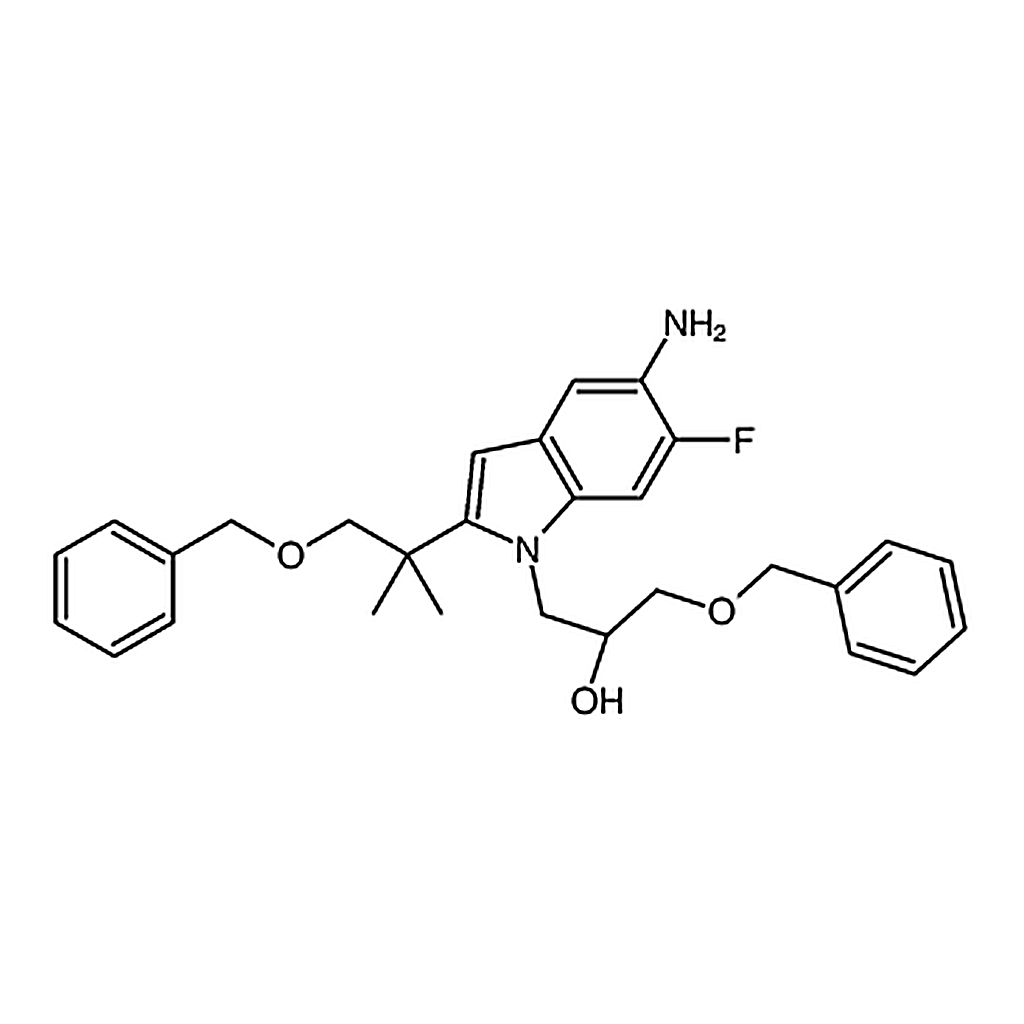 RHAWN (R)-1-(5-Amino-2-(1-(benzyloxy)-2-methylpropan-2-yl)-6-fluoro-1H-indol-1-yl)-3-(benzyloxy)pr