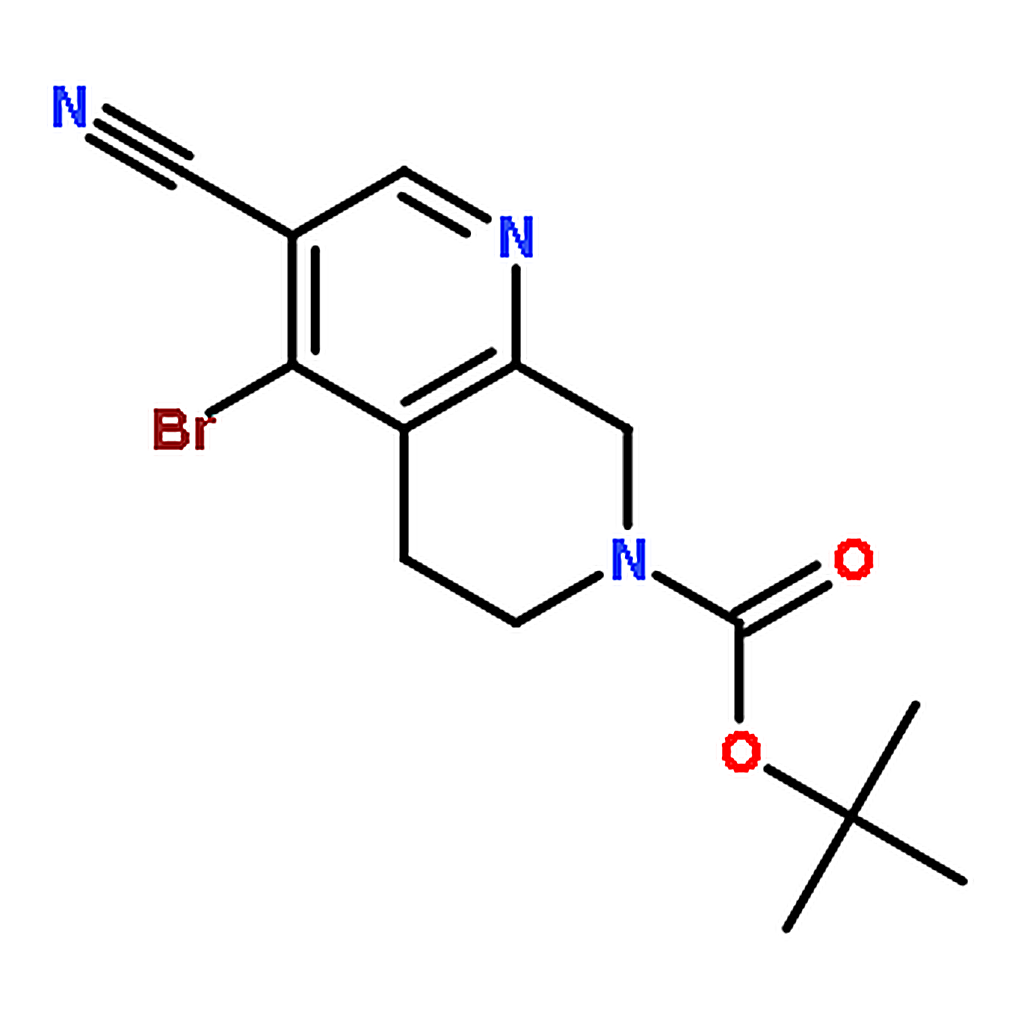 RHAWN tert-Butyl 4-bromo-3-cyano-5，6-dihydro-1，7-naphthyridine-7(8H)-carboxylate
