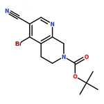 RHAWN tert-Butyl 4-bromo-3-cyano-5,6-dihydro-1,7-naphthyridine-7(8H)-carboxylate