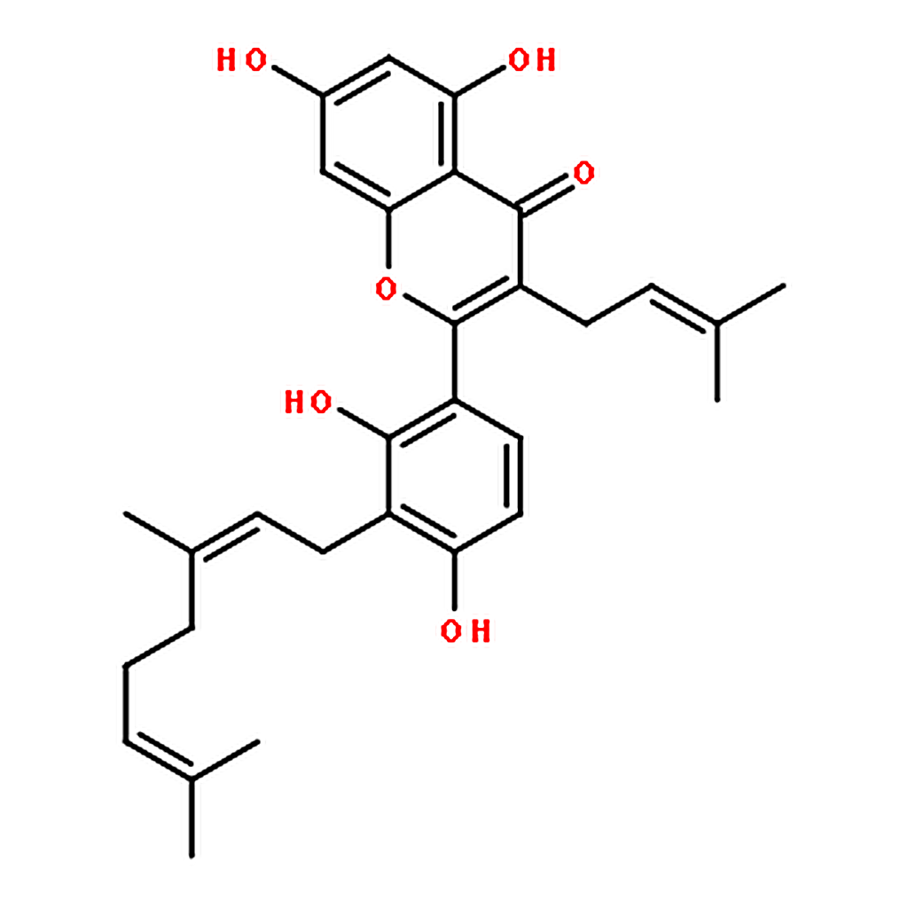 RHAWN 3'-Geranyl-3-prenyl-2',4',5,7-tetrahydroxyflavone
