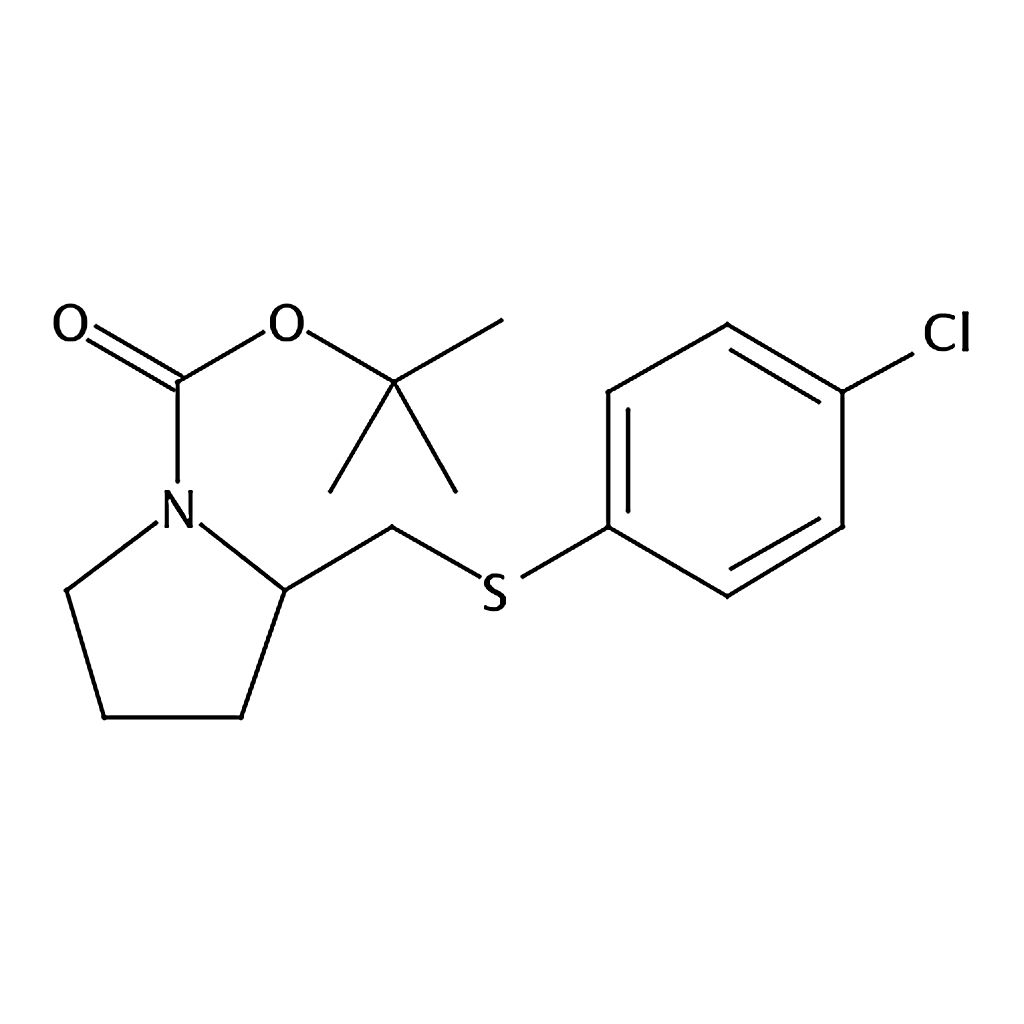 RHAWN tert-Butyl 2-(((4-chlorophenyl)thio)methyl)pyrrolidine-1-carboxylate