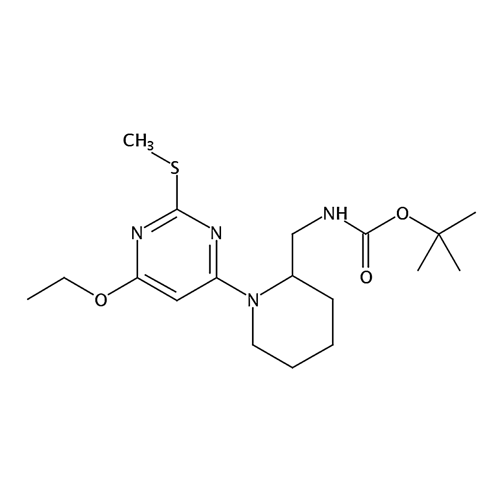 RHAWN tert-Butyl ((1-(6-ethoxy-2-(methylthio)pyrimidin-4-yl)piperidin-2-yl)methyl)carbamate