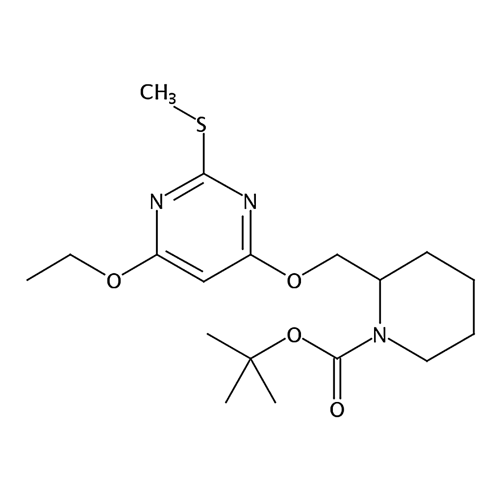 RHAWN tert-Butyl 2-(((6-ethoxy-2-(methylthio)pyrimidin-4-yl)oxy)methyl)piperidine-1-carboxylate