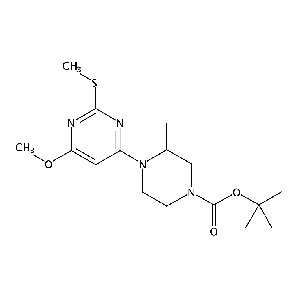 RHAWN tert-Butyl 4-(6-methoxy-2-(methylthio)pyrimidin-4-yl)-3-methylpiperazine-1-carboxylate