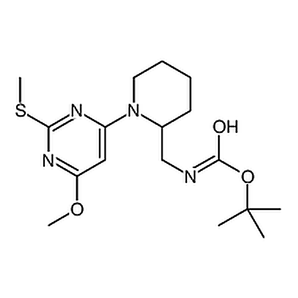 RHAWN tert-Butyl ((1-(6-methoxy-2-(methylthio)pyrimidin-4-yl)piperidin-2-yl)methyl)carbamate