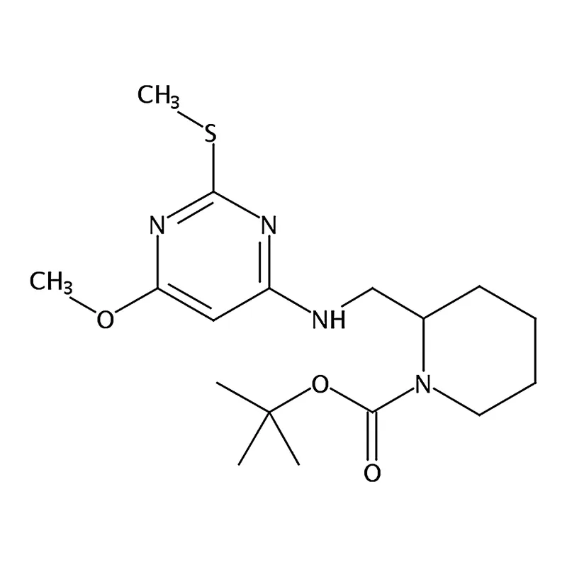 RHAWN tert-Butyl 2-(((6-methoxy-2-(methylthio)pyrimidin-4-yl)amino)methyl)piperidine-1-carboxylate