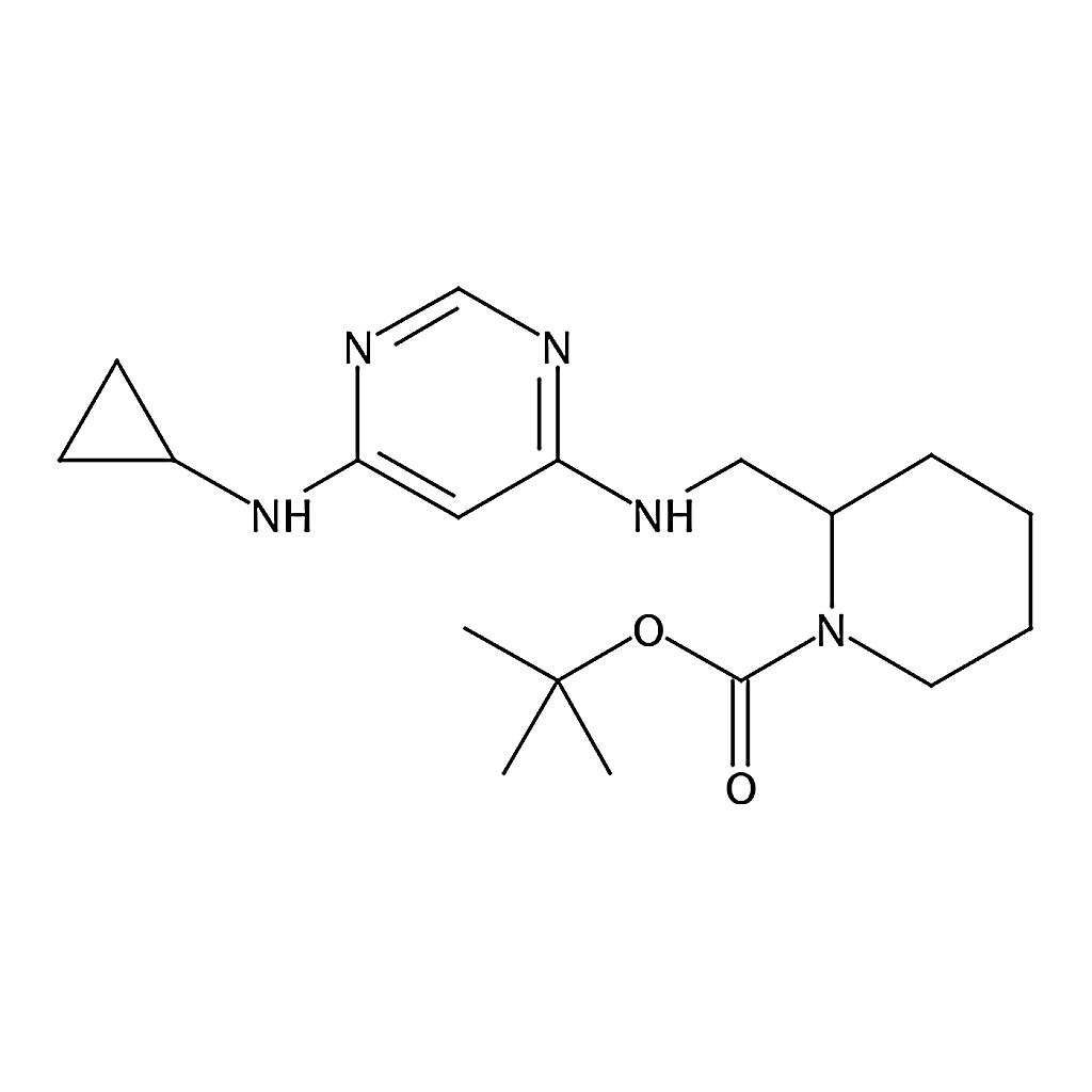 RHAWN tert-Butyl 2-(((6-(cyclopropylamino)pyrimidin-4-yl)amino)methyl)piperidine-1-carboxylate