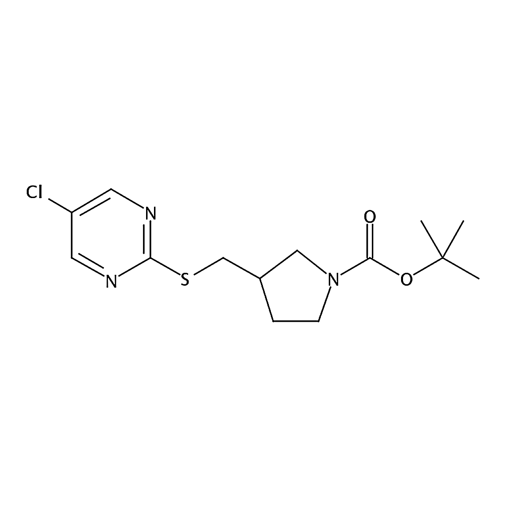 RHAWN tert-Butyl 3-(((5-chloropyrimidin-2-yl)thio)methyl)pyrrolidine-1-carboxylate