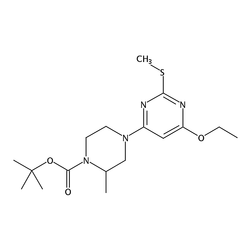 RHAWN tert-Butyl 4-(6-ethoxy-2-(methylthio)pyrimidin-4-yl)-2-methylpiperazine-1-carboxylate