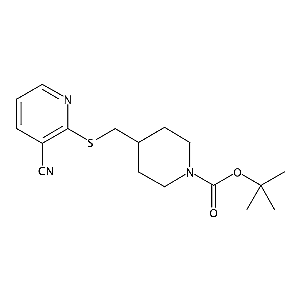 RHAWN tert-Butyl 4-(((3-cyanopyridin-2-yl)thio)methyl)piperidine-1-carboxylate