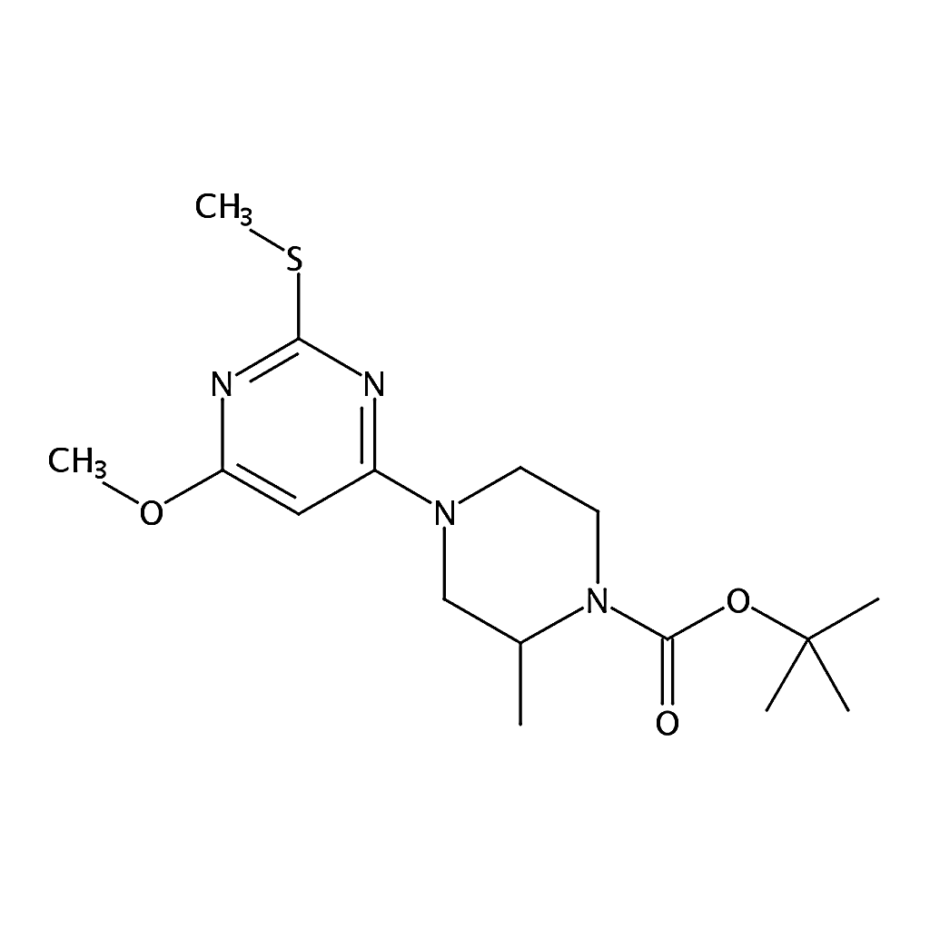 RHAWN tert-Butyl 4-(6-methoxy-2-(methylthio)pyrimidin-4-yl)-2-methylpiperazine-1-carboxylate