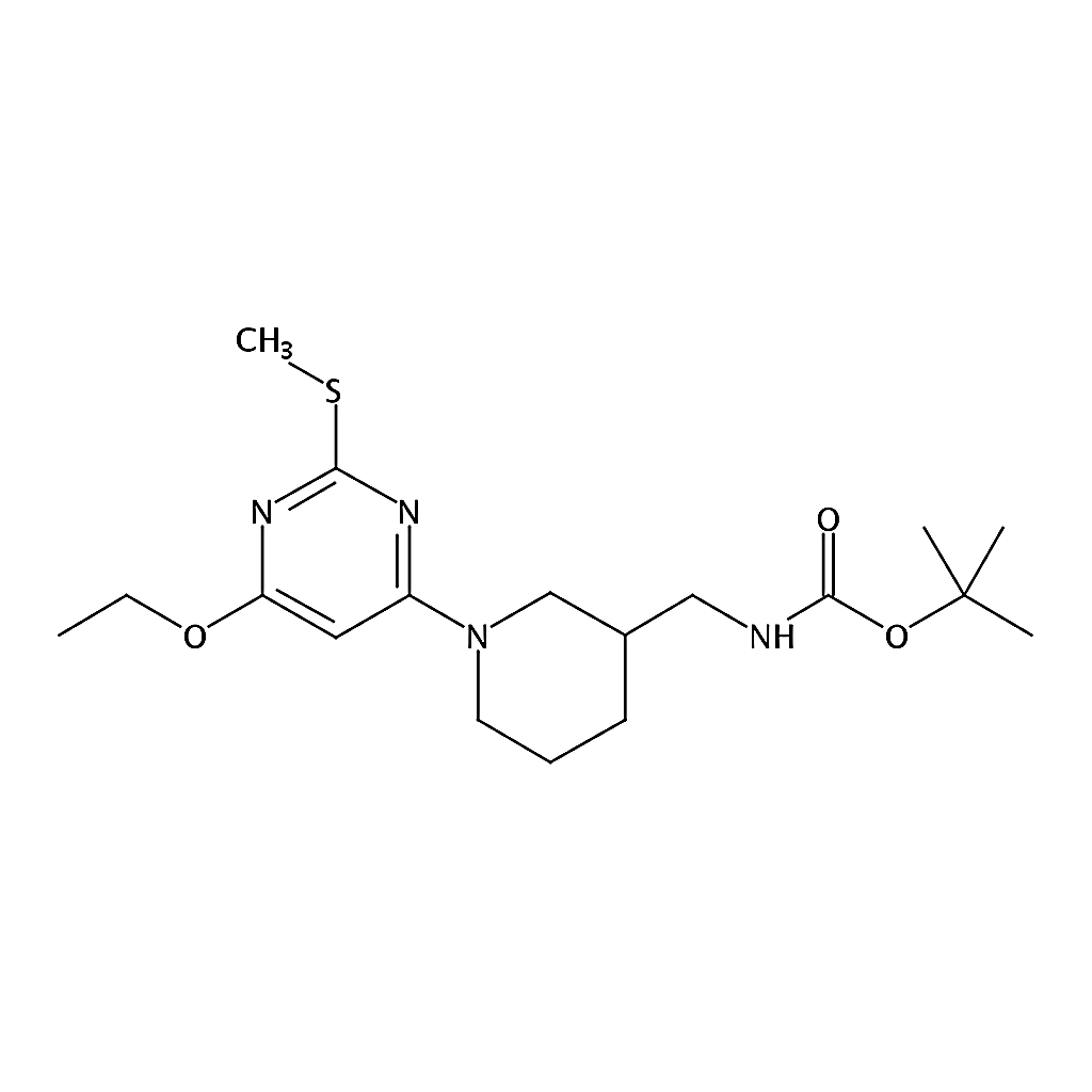 RHAWN tert-Butyl ((1-(6-ethoxy-2-(methylthio)pyrimidin-4-yl)piperidin-3-yl)methyl)carbamate