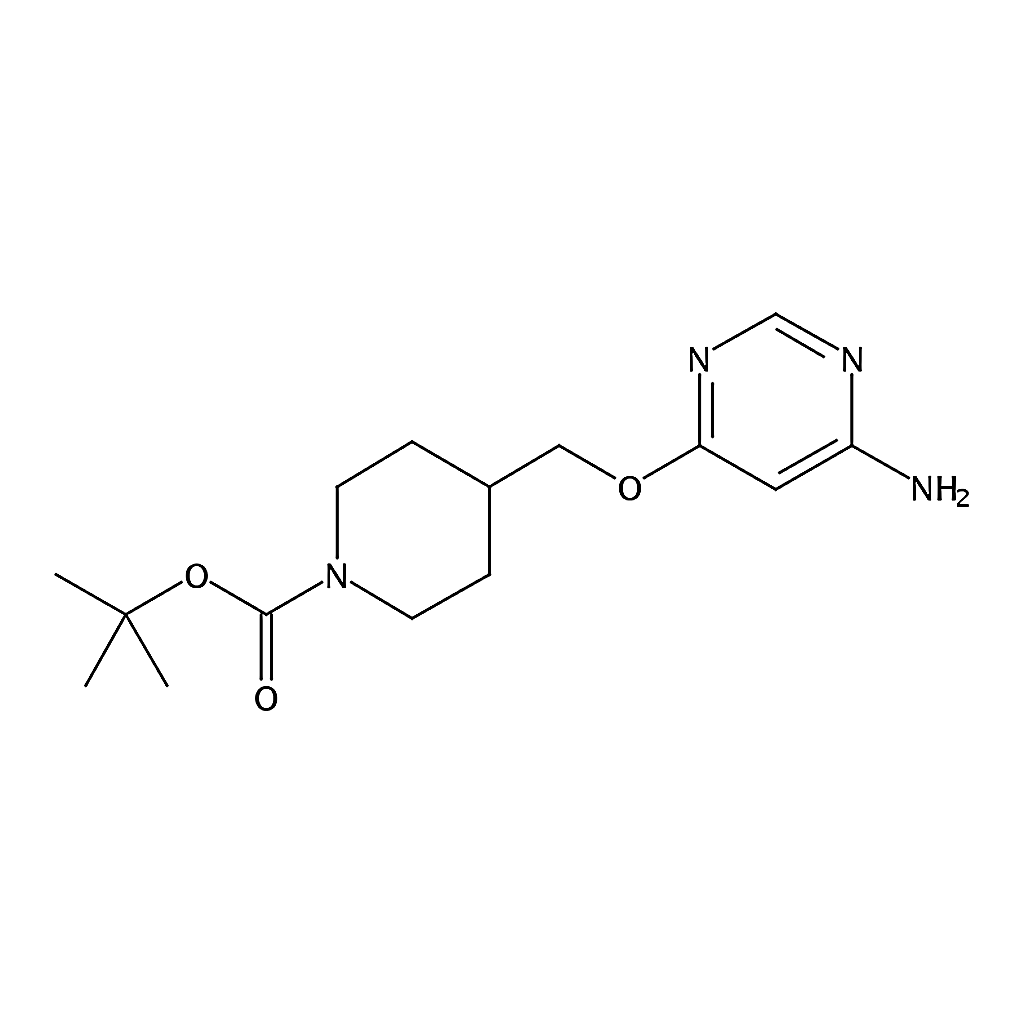 RHAWN tert-Butyl 4-(((6-aminopyrimidin-4-yl)oxy)methyl)piperidine-1-carboxylate