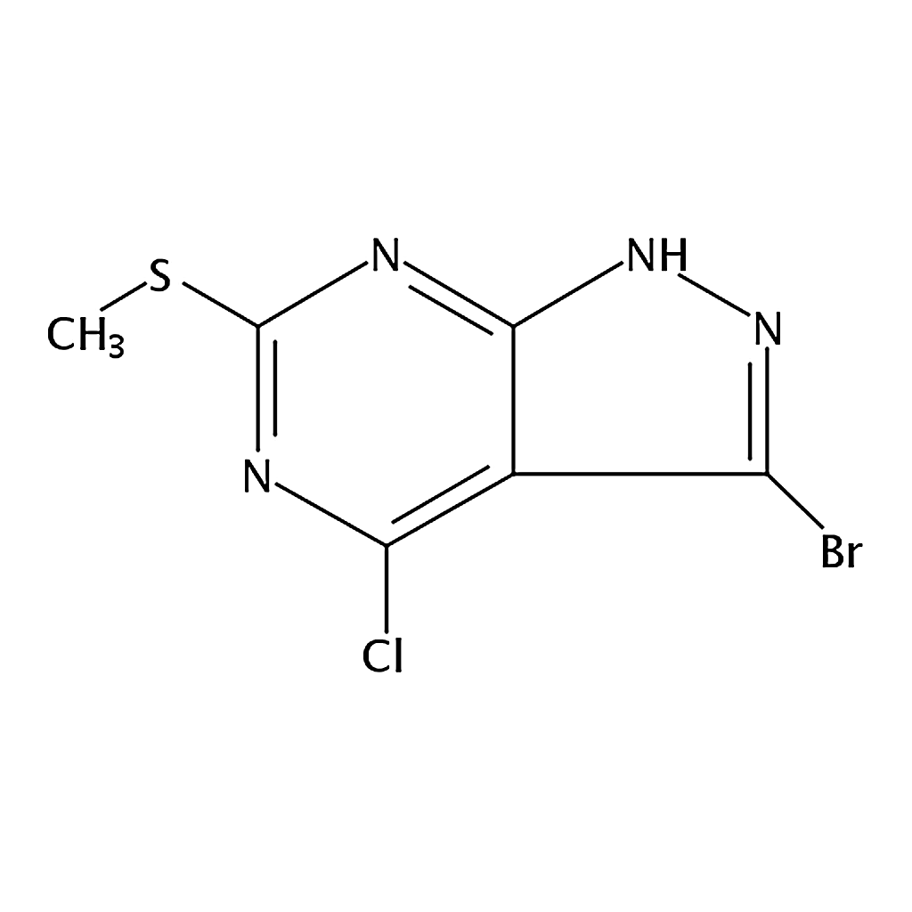 RHAWN 3-Bromo-4-chloro-6-(methylthio)-1H-pyrazolo[3,4-d]pyrimidine