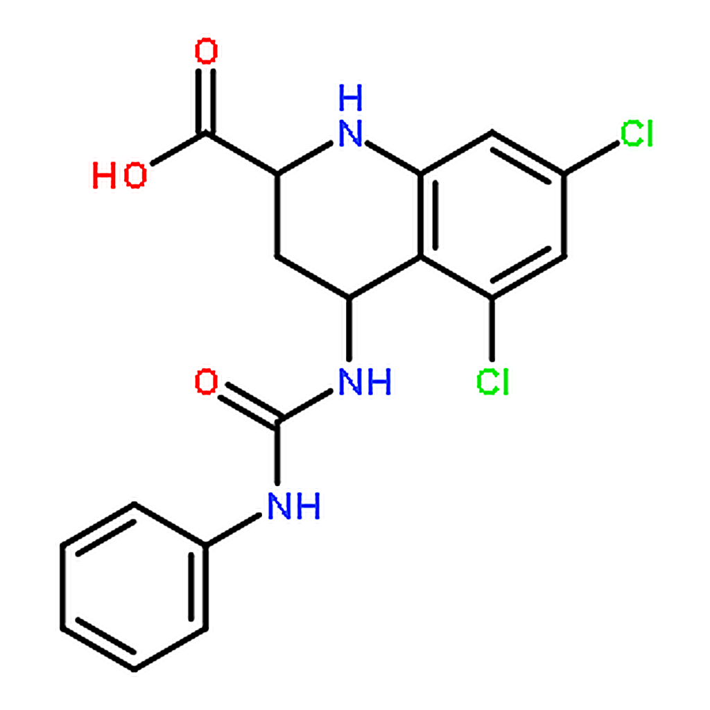 RHAWN (2R，4S)-5，7-Dichloro-4-(3-phenylureido)-1，2，3，4-tetrahydroquinoline-2-carboxylic acid