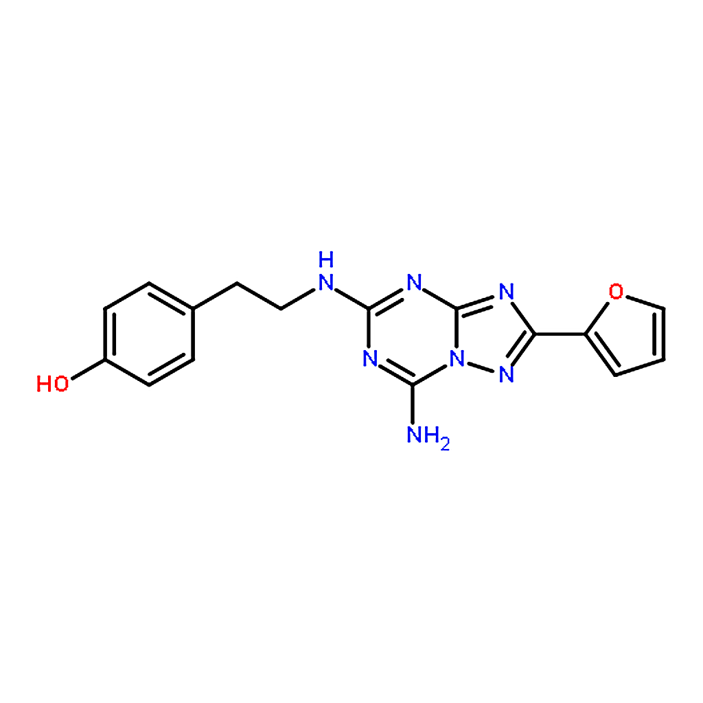 RHAWN 4-(2-((7-Amino-2-(furan-2-yl)-[1,2,4]triazolo[1,5-a][1,3,5]triazin-5-yl)amino)ethyl)phenol