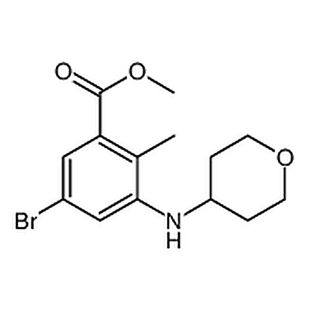 RHAWN Methyl 5-bromo-2-methyl-3-((tetrahydro-2H-pyran-4-yl)amino)benzoate