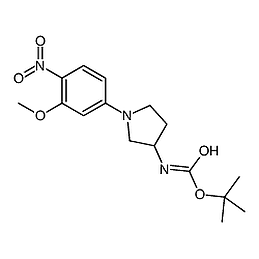 RHAWN tert-Butyl (1-(3-methoxy-4-nitrophenyl)pyrrolidin-3-yl)carbamate
