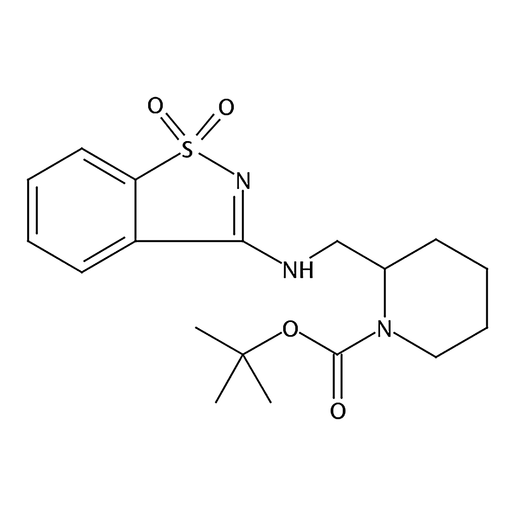 RHAWN tert-Butyl 2-(((1,1-dioxidobenzo[d]isothiazol-3-yl)amino)methyl)piperidine-1-carboxylate