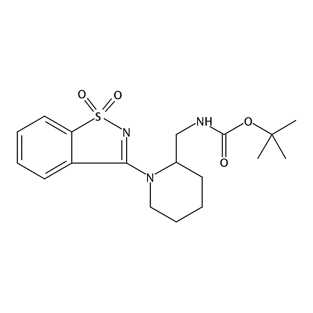 RHAWN tert-Butyl ((1-(1,1-dioxidobenzo[d]isothiazol-3-yl)piperidin-2-yl)methyl)carbamate