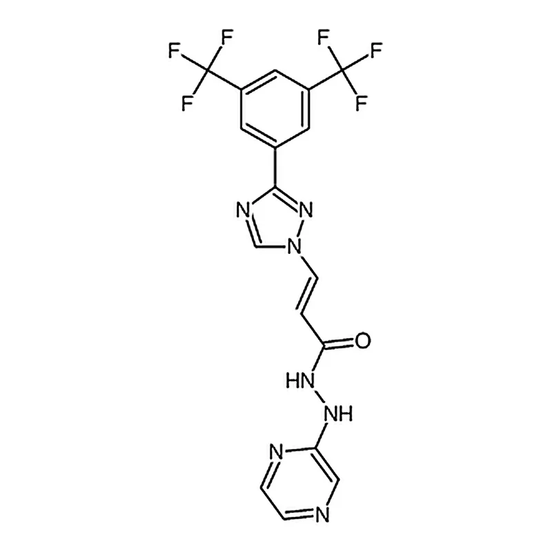 RHAWN (E)-3-(3-(3,5-Bis(trifluoromethyl)phenyl)-1H-1,2,4-triazol-1-yl)-N'-(pyrazin-2-yl)acrylohydr