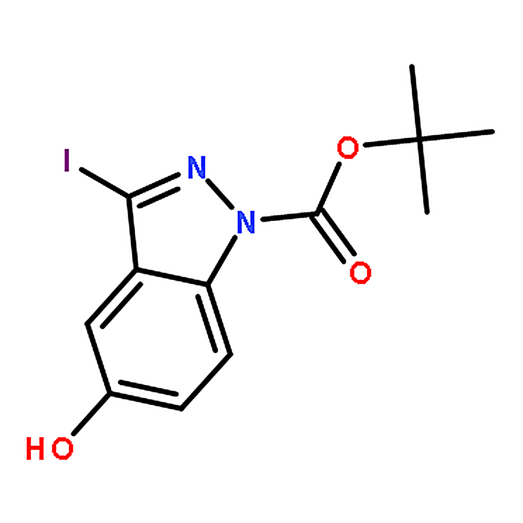 RHAWN tert-Butyl 5-hydroxy-3-iodo-1H-indazole-1-carboxylate