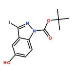 RHAWN tert-Butyl 5-hydroxy-3-iodo-1H-indazole-1-carboxylate