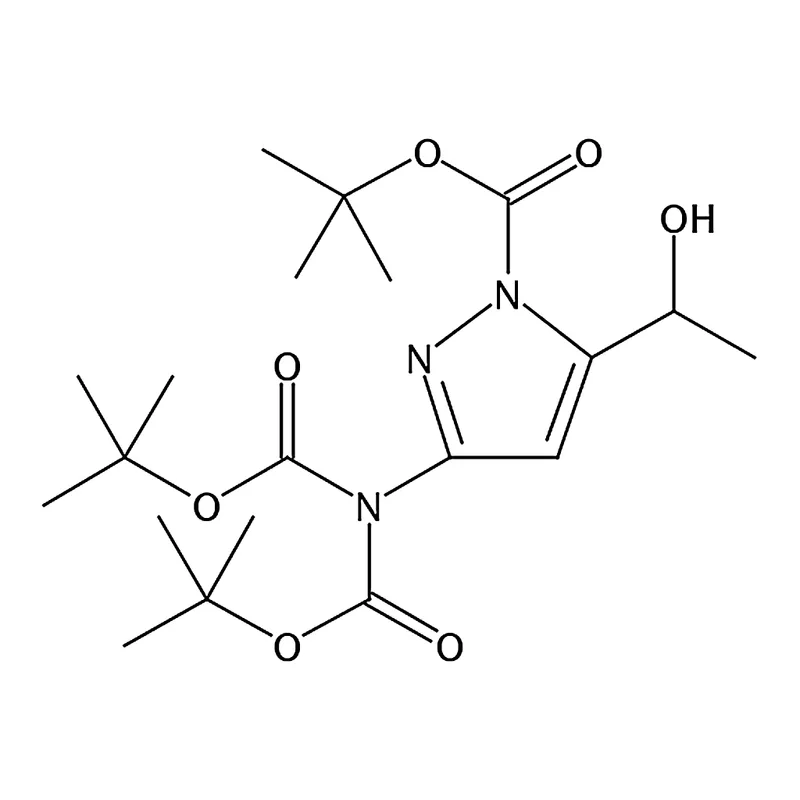 RHAWN tert-Butyl 3-((di-tert-butoxycarbonyl)amino)-5-(1-hydroxyethyl)-1H-pyrazole-1-carboxylate