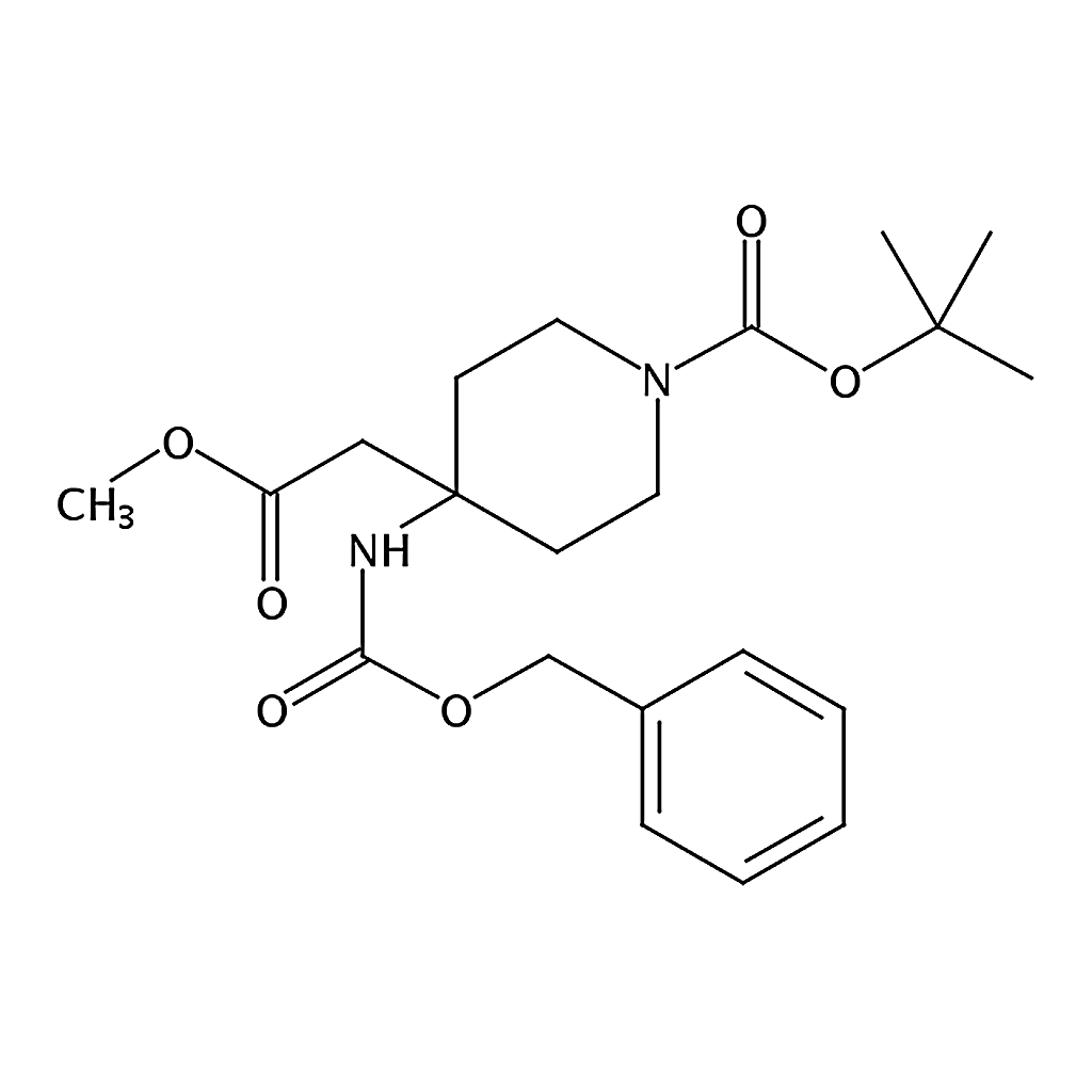 RHAWN tert-Butyl 4-(((benzyloxy)carbonyl)amino)-4-(2-methoxy-2-oxoethyl)piperidine-1-carboxylate
