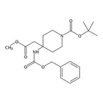 RHAWN tert-Butyl 4-(((benzyloxy)carbonyl)amino)-4-(2-methoxy-2-oxoethyl)piperidine-1-carboxylate