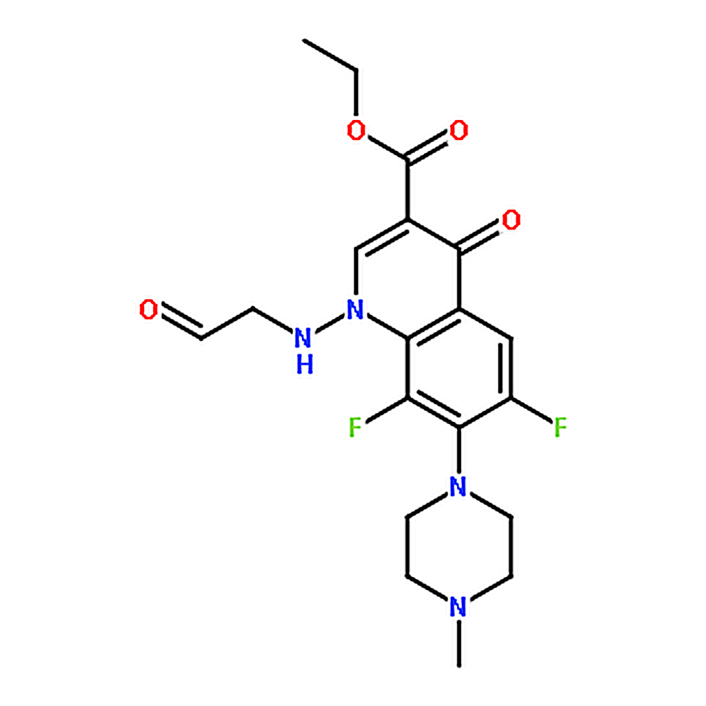 RHAWN 6,8-Difluoro-1,4-dihydro-1-(N-methylformamido)-7-(4-methyl-1-piperazinyl)-4-oxo-3-quinolinec
