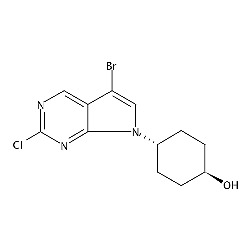 RHAWN trans-4-(5-Bromo-2-chloro-7H-pyrrolo[2,3-d]pyrimidin-7-yl)cyclohexanol
