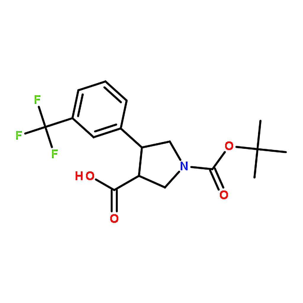 RHAWN trans-1-(tert-Butoxycarbonyl)-4-(3-(trifluoromethyl)phenyl)pyrrolidine-3-carboxylic acid